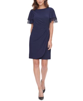 Jessica Howard - Petite Flutter-Sleeve Sheath Dress