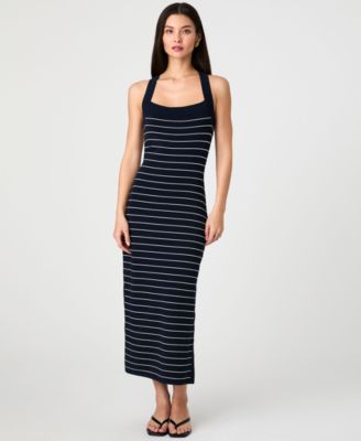 Women's Striped Bodycon Knit Dress