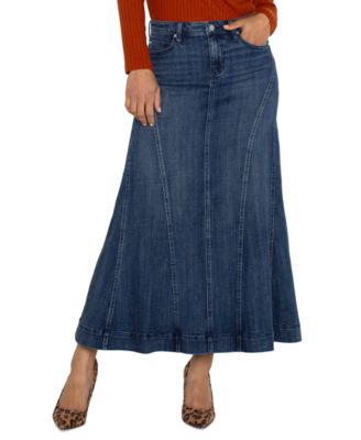 Women's Denim Mermaid Maxi Skirt