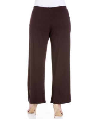 Plus Size Elastic Waist Flared Leg Palazzo Pants