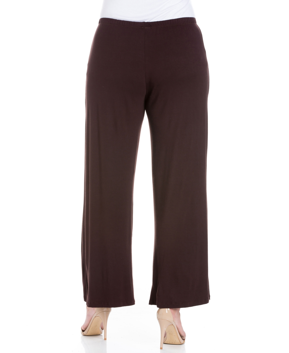 24SEVEN COMFORT APPAREL PLUS SIZE ELASTIC WAIST FLARED LEG PALAZZO PANTS 