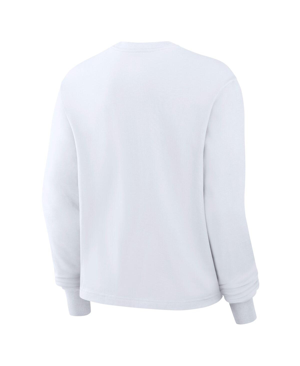 Nike Women's White Las Vegas Raiders Long Sleeve Boxy T-shirt In White