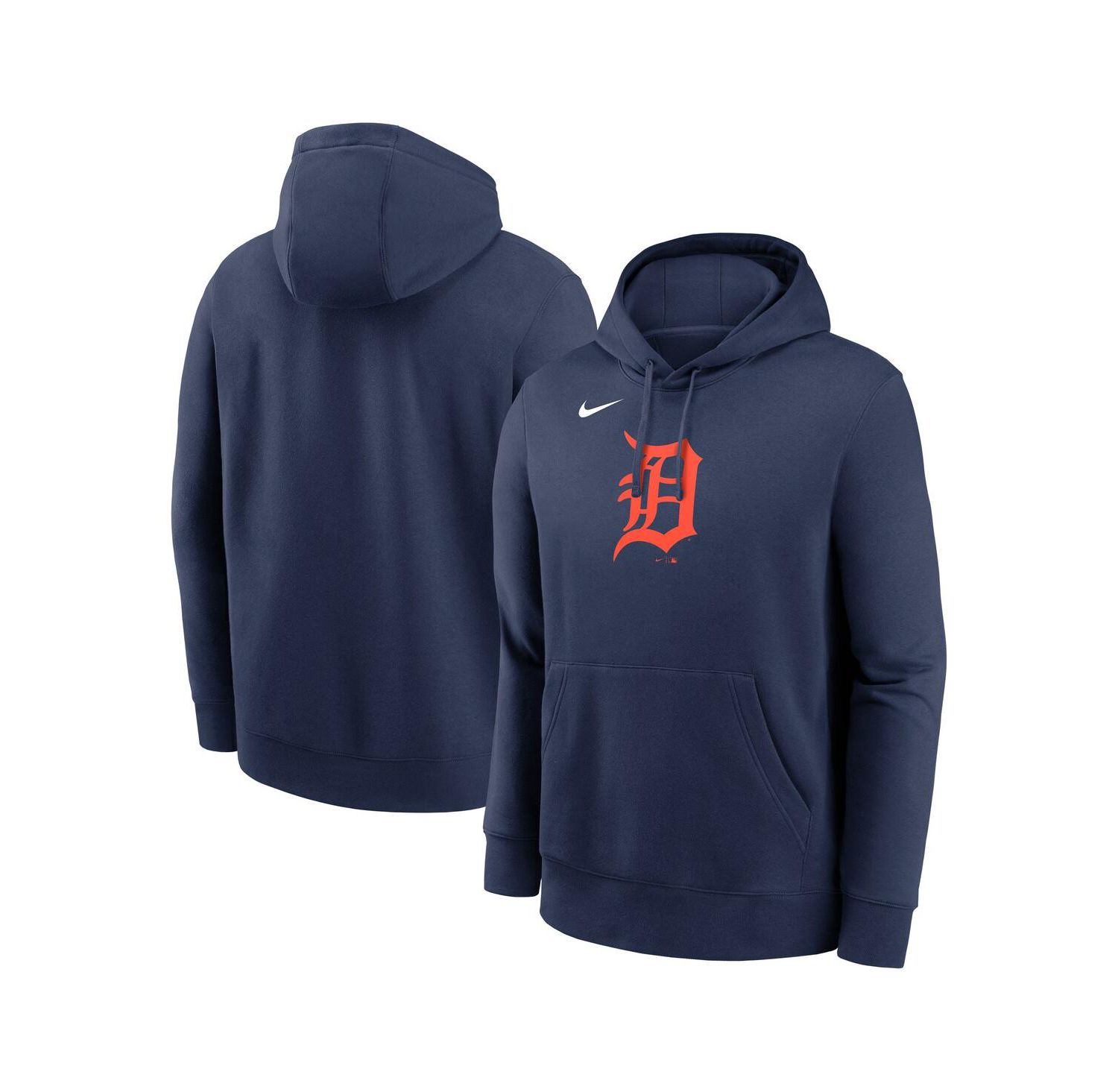 Men's Navy Detroit Tigers Logo Club Fleece Pullover Hoodie