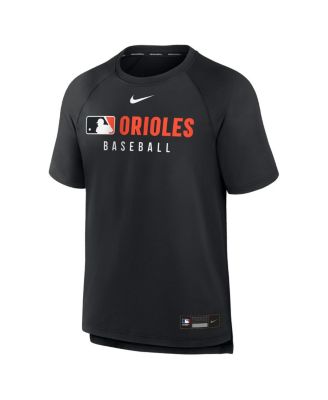 Men's Black Baltimore Orioles Authentic Collection Pregame Raglan Performance T-Shirt