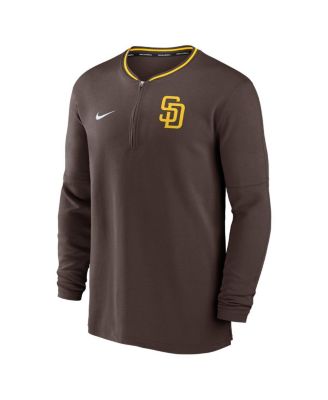 Men's Brown San Diego Padres Authentic Collection Performance Half-Zip Top