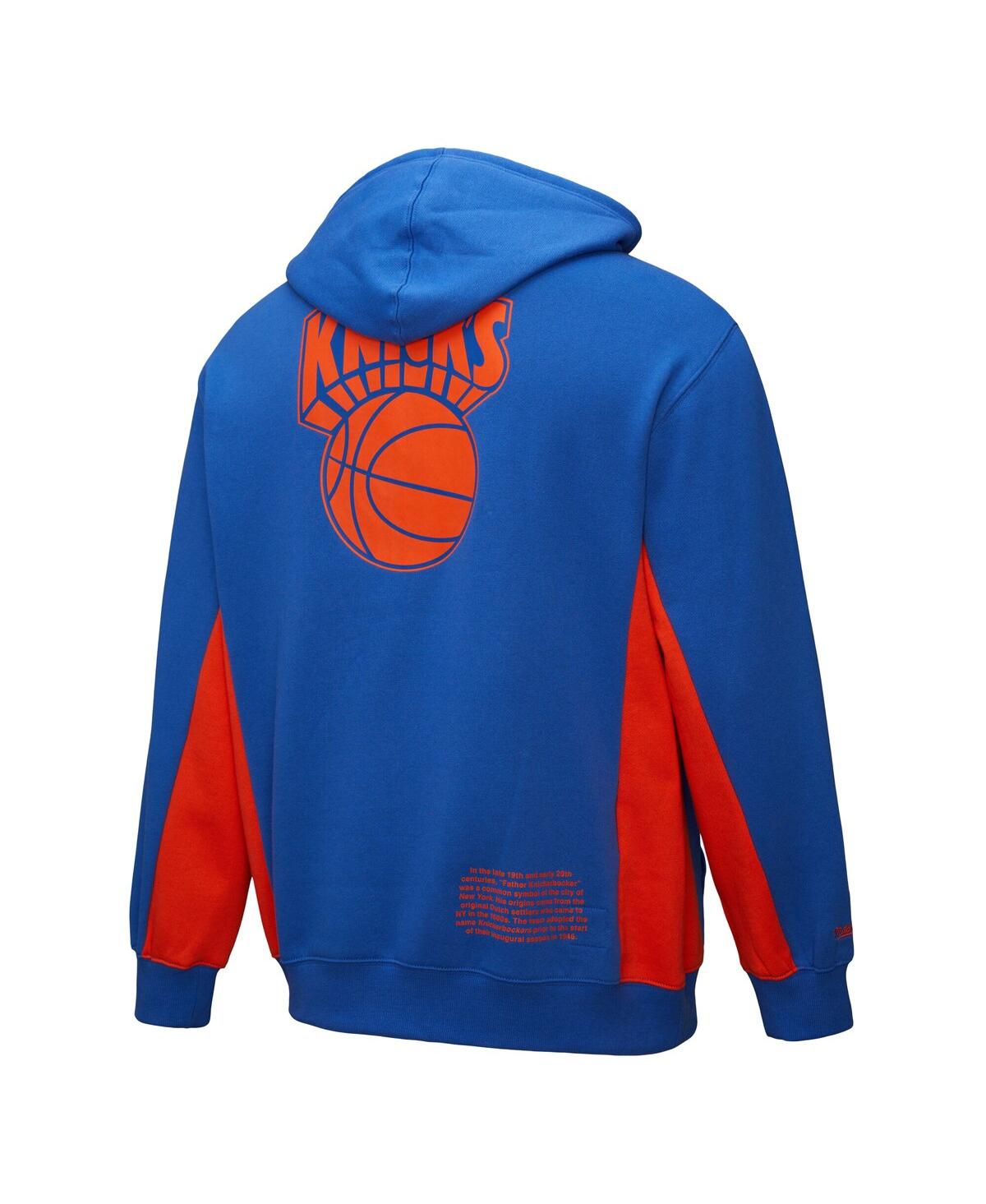 Mitchell & Ness Men's Blue New York Knicks Hardwood Classics Team Origins Fleece Pullover Hoodie