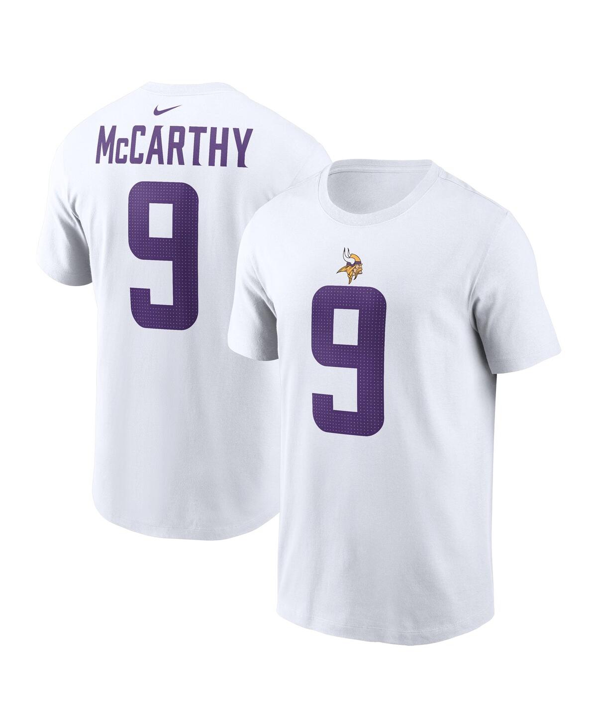 Nike Men's J.j. McCarthy White Minnesota Vikings Player Name Number T-Shirt - White