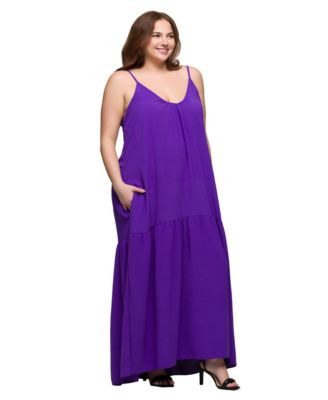 Plus Size Lightweight Spaghetti Strap Pocket Maxi Dress