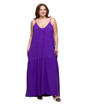 Plus Size Lightweight Spaghetti Strap Pocket Maxi Dress