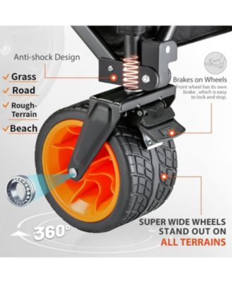 Collapsible Foldable Extended Height Wagon with 500lbs Weight Capacity,Folding Utility Garden Cart with Big All-Terrain Beach Wheels,for Camping, Garden,Sports,Beach,Shopping