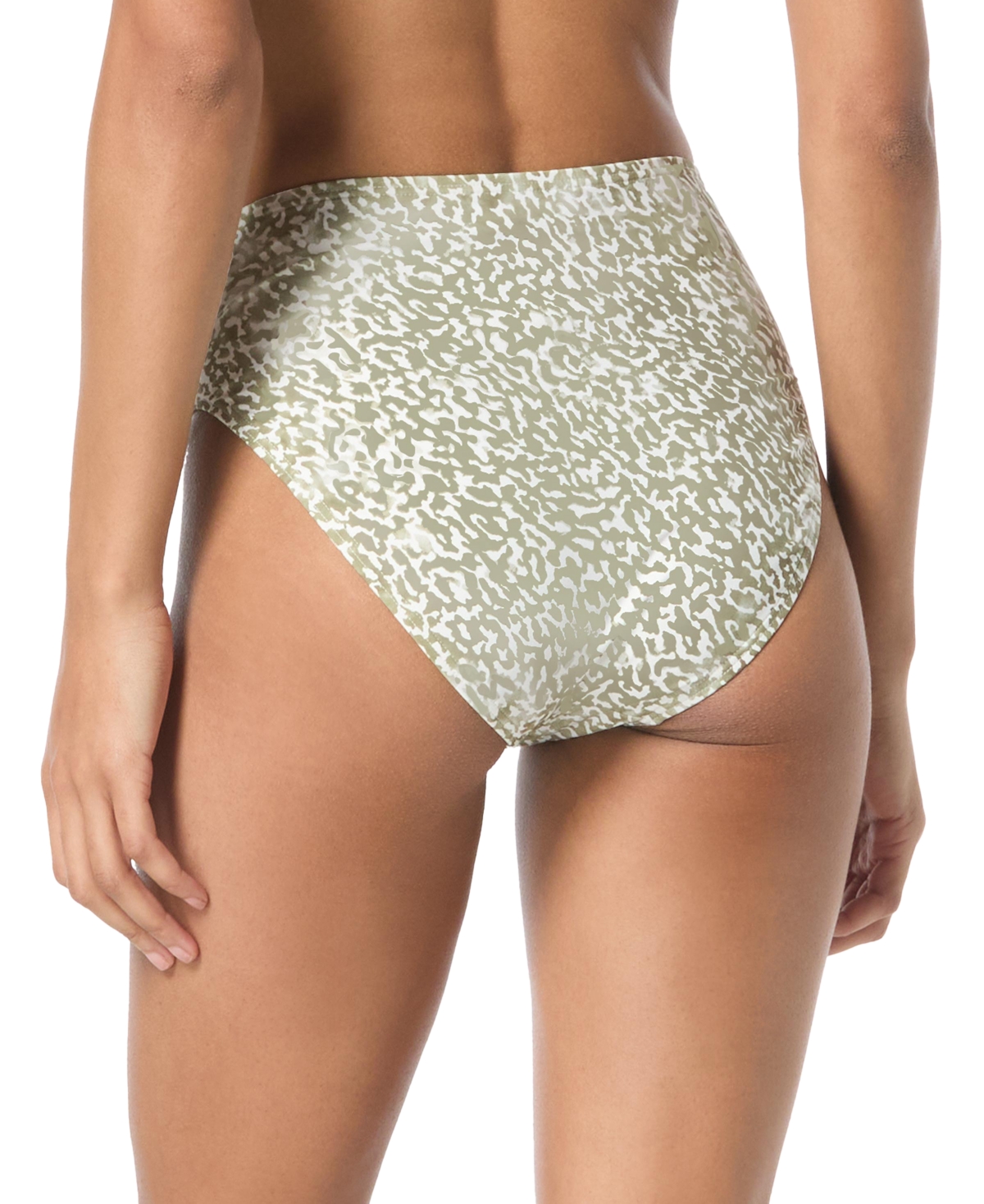 Michael Kors Michael  Women's Printed High-waisted Bottoms In Safari Green