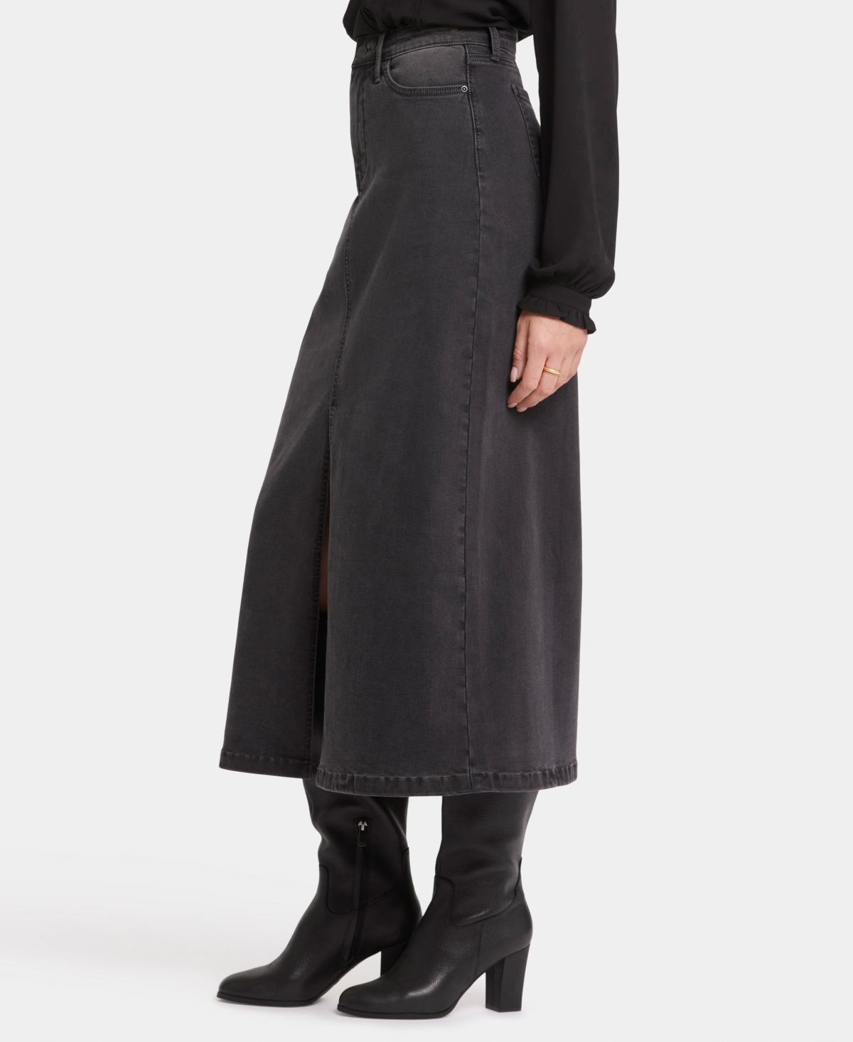 Shop Nydj Women's High Rise Long Skirt In Cloud Stone