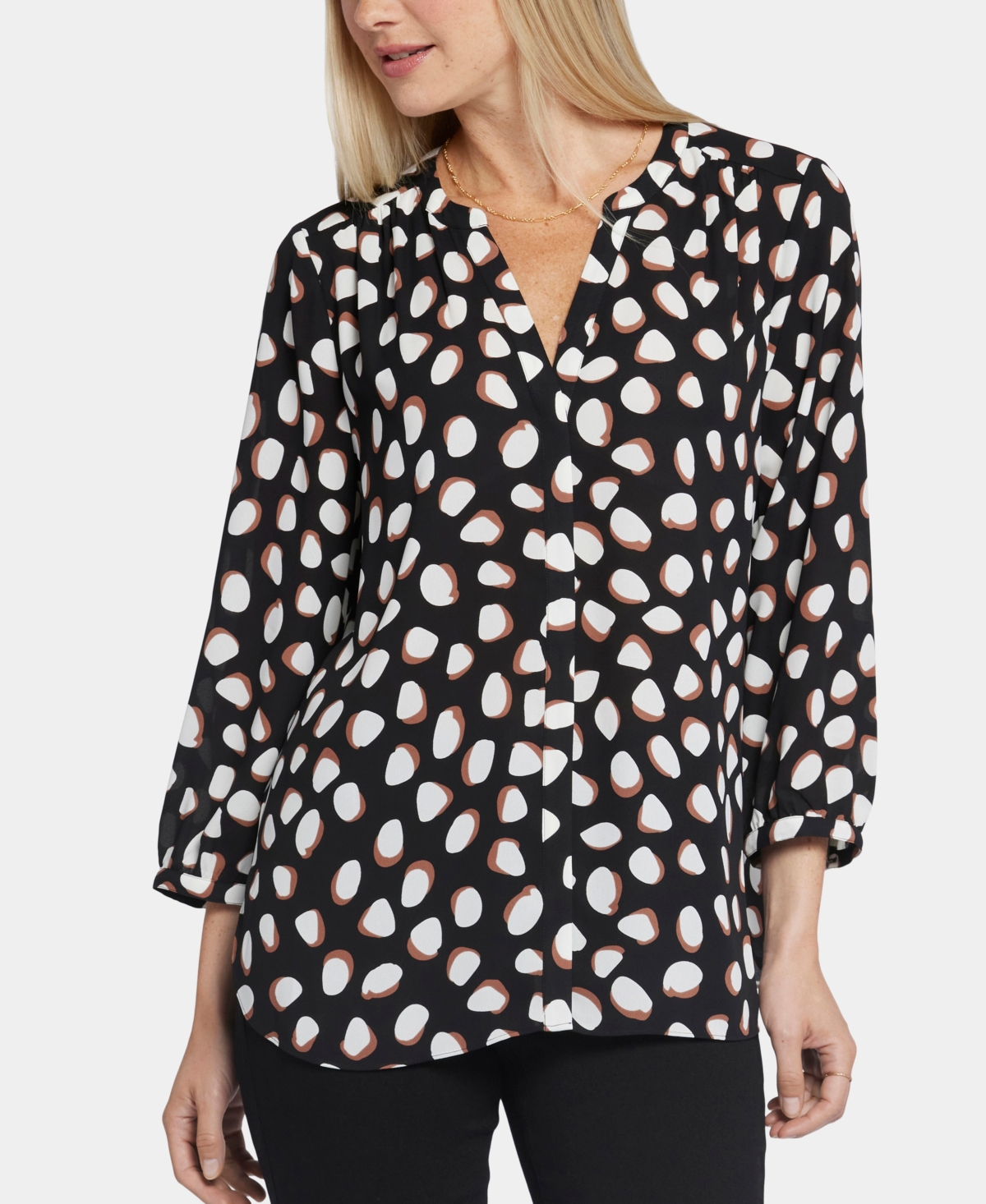 Nydj Pintuck Back Yoke Top In Matilda Dot