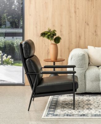 39.5" Leatherette Mid-Century Modern Armchair