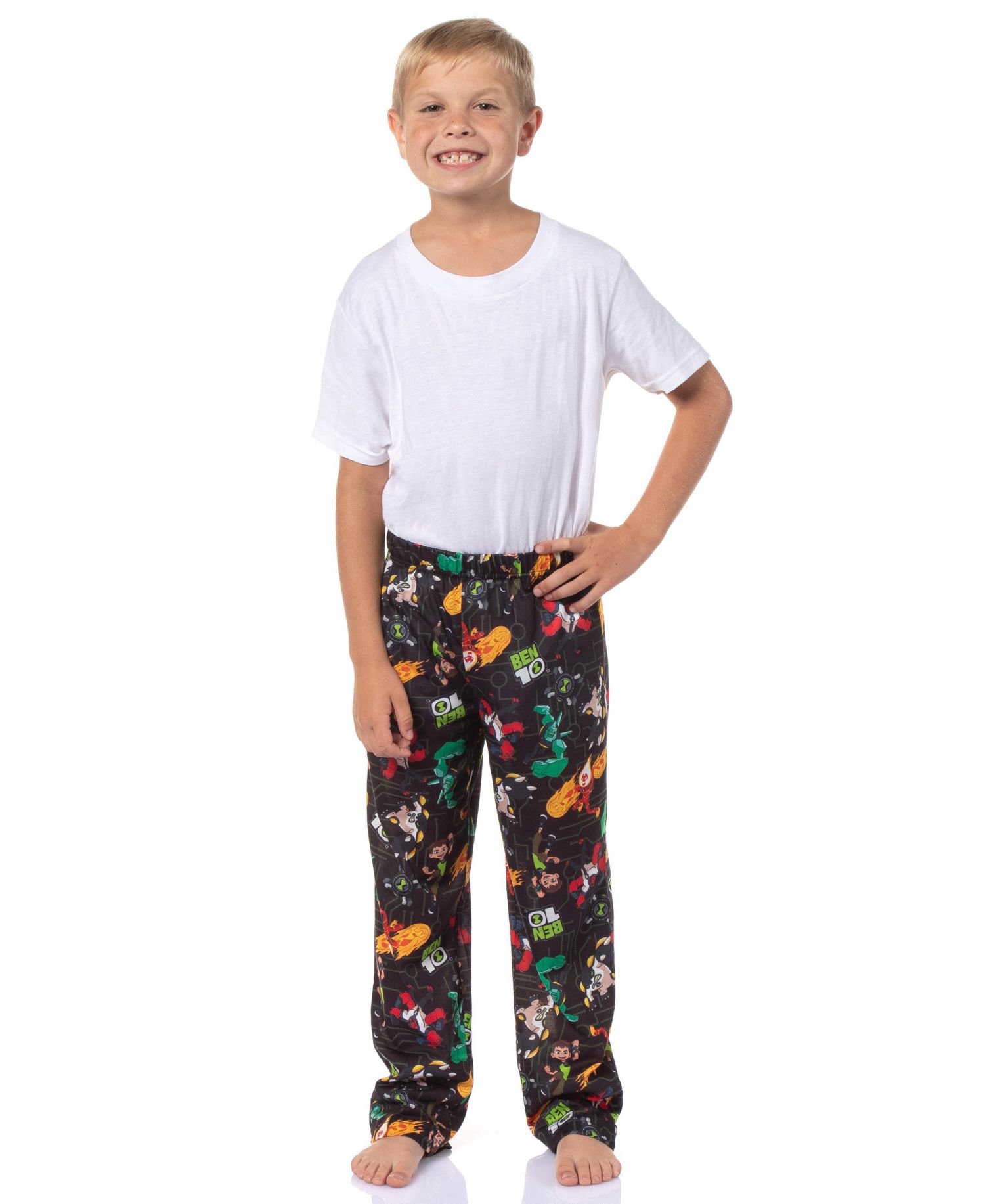 Boys Cartoon Omnitrix Characters Aliens Tossed Print Sleep Pajama Pants