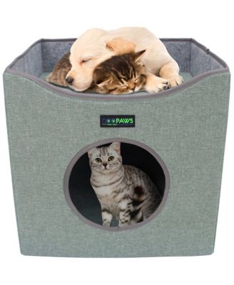 Foldable Cat Condo: Sage Green