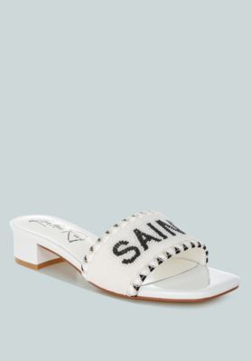 Poshta Saint Tropez Beaded Slip-On Heels