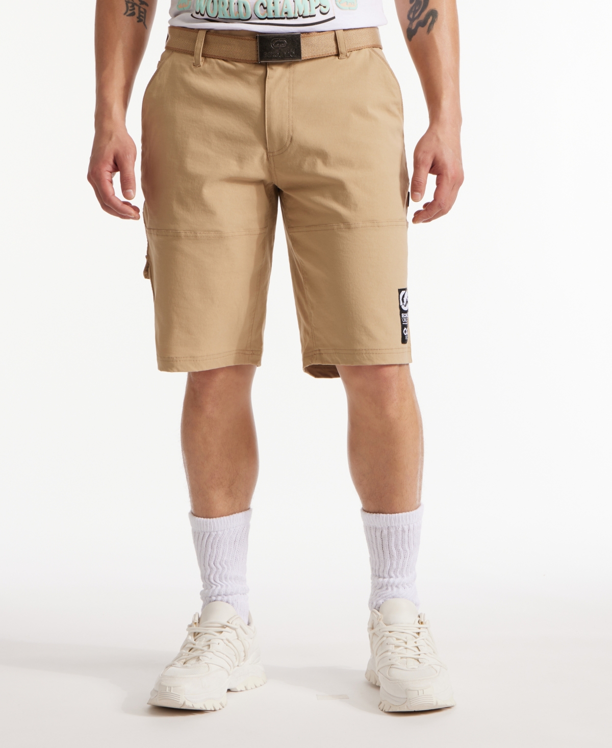 Men's Keep Tabs On Belted Cargo Shorts - Magnet