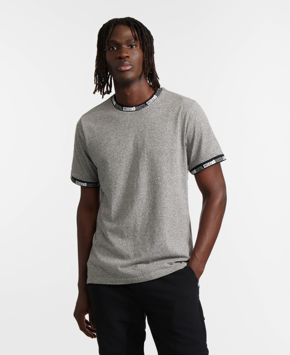 Men's Database Short Sleeve Knit T-Shirt - Marled gray