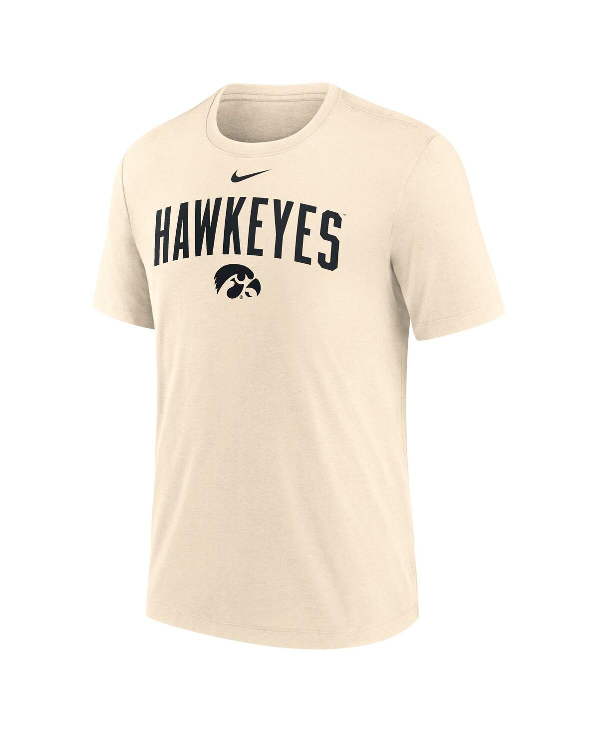 Nike Men's Cream Iowa Hawkeyes Natural Arch Logo Tri-blend T-shirt In Cream