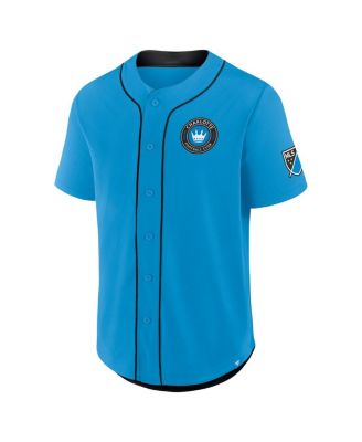 Men's Blue Charlotte FC Injury Time Baseball Jersey