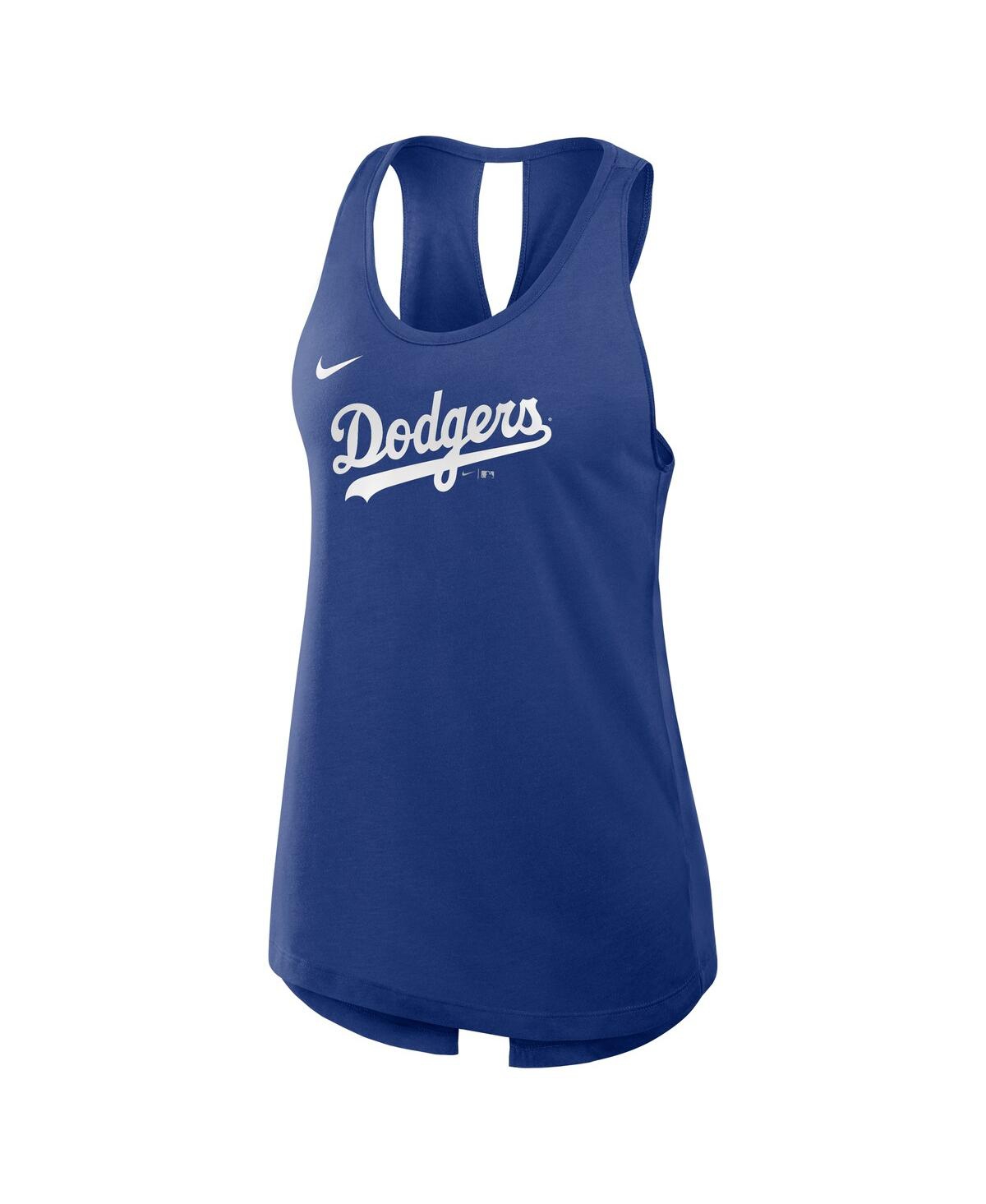 Nike Royal Los Angeles Dodgers Crisscross Performance Tank Top In Royal