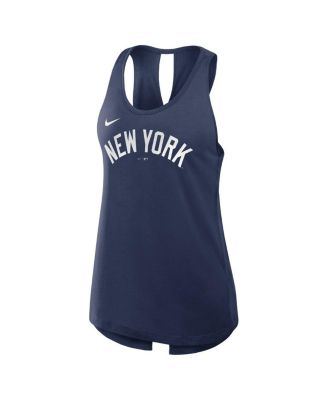Women's Navy New York Yankees Crisscross Performance Tank Top