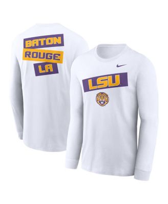 Nike - Men's White LSU Tigers Two-Hit Classic Location Long Sleeve T-Shirt