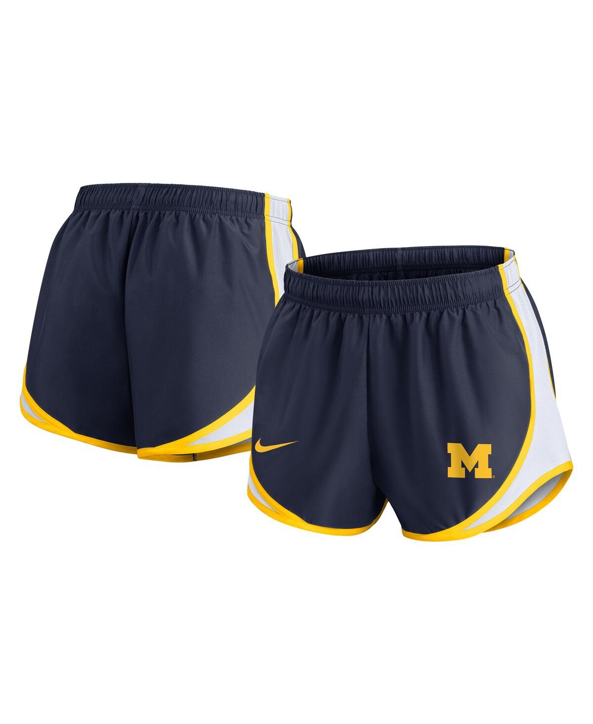 Women's Navy Michigan Wolverines Spring Break Tempo Performance Shorts - Navy