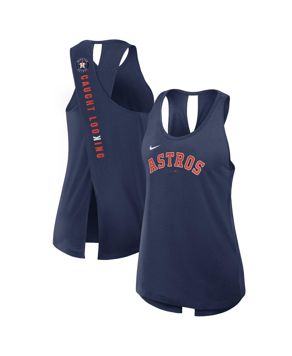 Nike Navy Houston Astros Crisscross Performance Tank Top In Blue