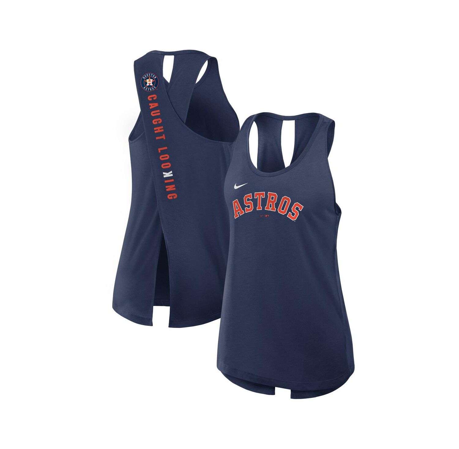 Women's Navy Houston Astros Crisscross Performance Tank Top