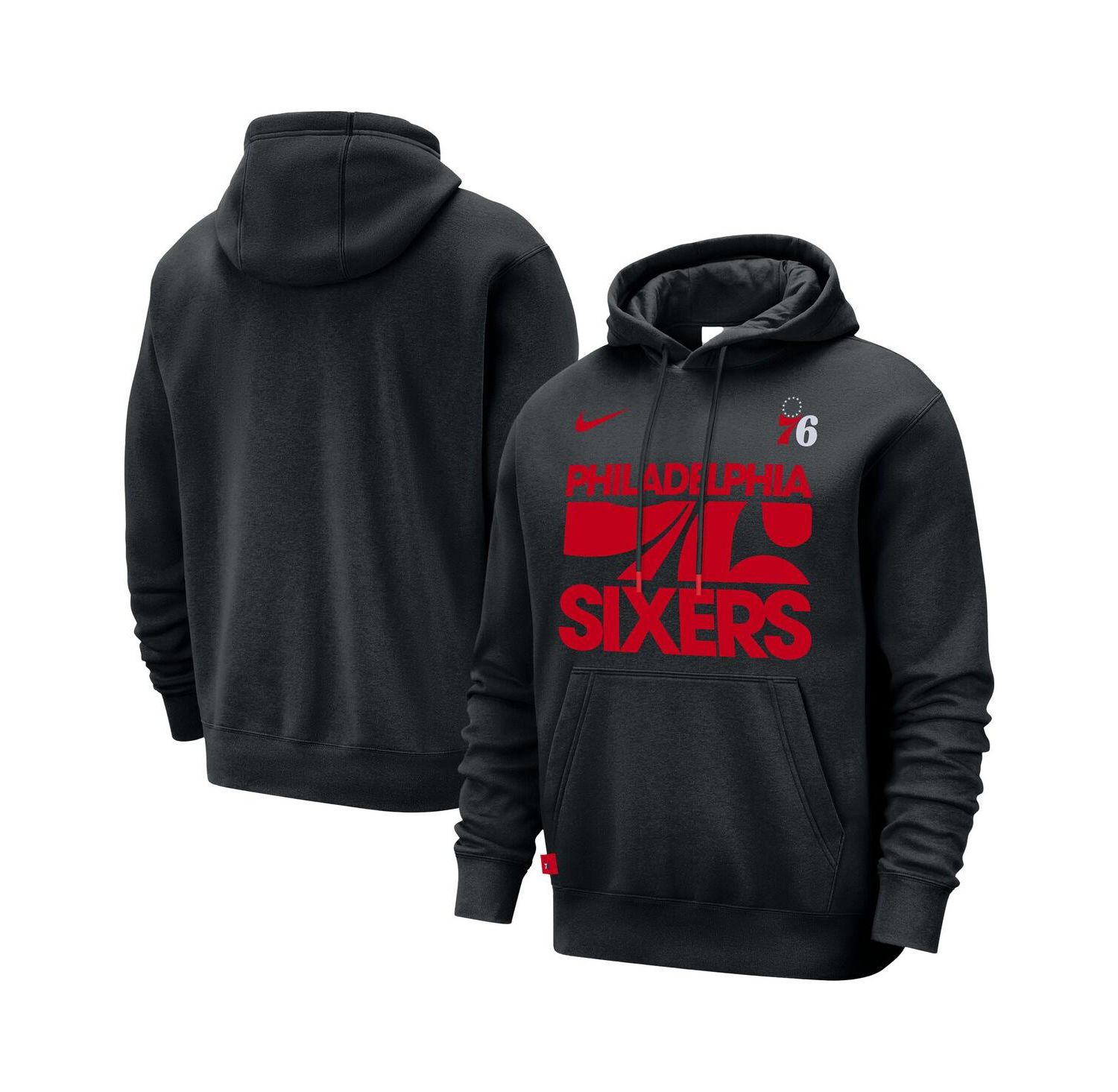Men's Black Philadelphia 76ers Courtside Club Pullover Hoodie