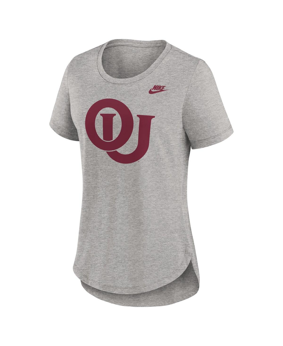 Nike Women's Heather Gray Oklahoma Sooners Legacy Tri-blend T-shirt In Heather Gray