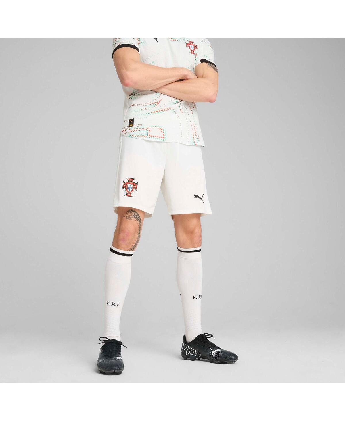 PUMA MEN'S WHITE PORTUGAL NATIONAL TEAM 2025 AWAY REPLICA SHORTS 