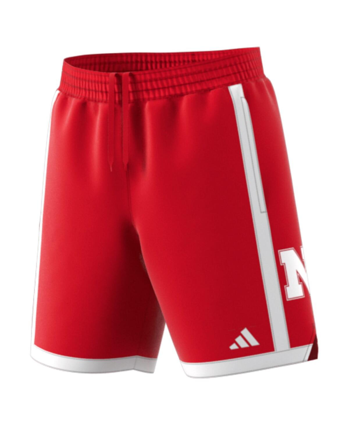 Adidas Originals Men's Scarlet Nebraska Huskers Swingman Replica Basketball Shorts In Scarlet