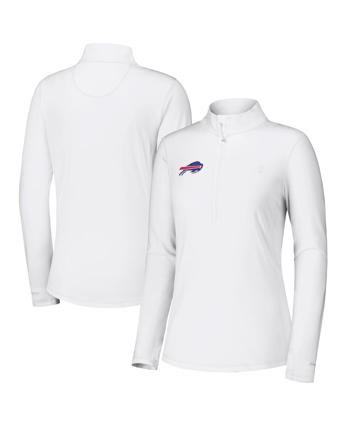 Tommy Bahama Navy Buffalo Bills Sport Playa Vista Quarter-zip Jacket In White