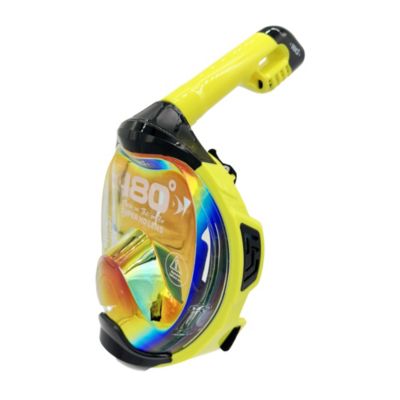 180degree(s) Moflow Plus Irridium Full Face Snorkel Mask - Panoramic View, CO2-Free, 4X Oxygen, Anti-Fog, Dry Snorkel, Camera Mount, Silicone, Premium Straps