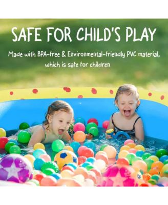 Inflatable Dinosaur Pool kid pool Kiddie Pool Indoor Outdoor Kids Swimming for Ages 2+ 67"x 41"x 32" Blue