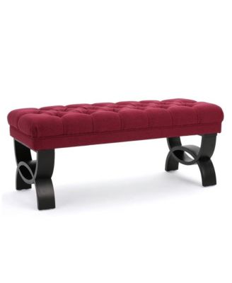 Tufted Ottoman Bench with Diamond Stitching and Elegant Half-Circle Legs for Classic and Modern Interiors-The Pop Home