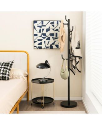 Metal Coat Rack Stand with 8 Sturdy Hooks and Metal Base