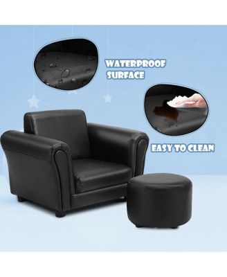 Kids Single Armrest Couch Sofa with Ottoman