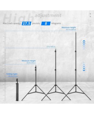 Photography Light Stand, 3-6.6ft/92-200cm Adjustable Sturdy Tripod Stand for Reflectors, Softboxes, Lights, Umbrellas, Load Capacity: 17.6lb/8kg