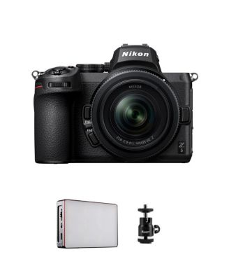 Z5 Full Frame Mirrorless Camera with NIKKOR Z 24-50mm f/4-6.3 Zoom Lens - Bundle with Aputure MC RGBWW Mini LED Light, Mini Ball Head