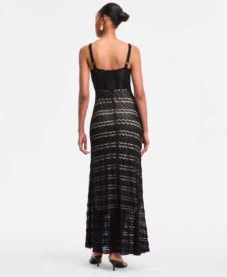 Women's Crochet-Overlay Maxi Dress