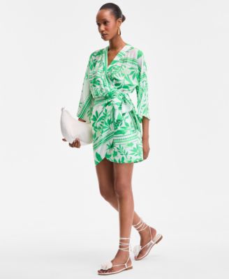 Women's Printed Side-Tie Mini Dress, Exclusively at Macy's
