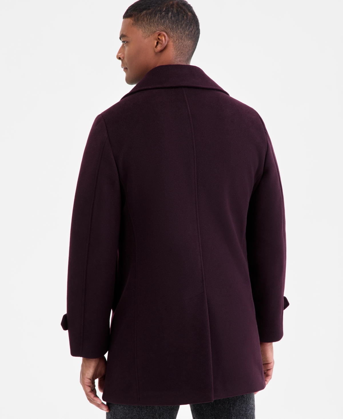 Tommy Hilfiger Men's Classic-fit Double Breasted Overcoat In Burgundy