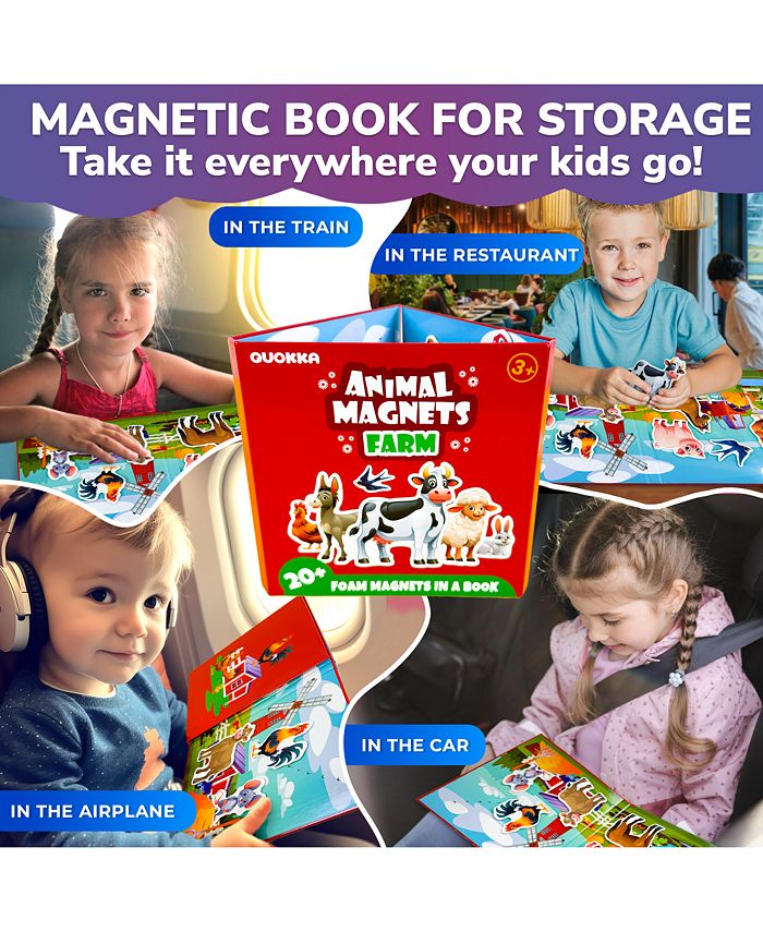 QUOKKA Travel Magnetic Puzzles – 20 Pcs Fun Travel Game Toy for Kids Ages 3-5 - Multi - 20