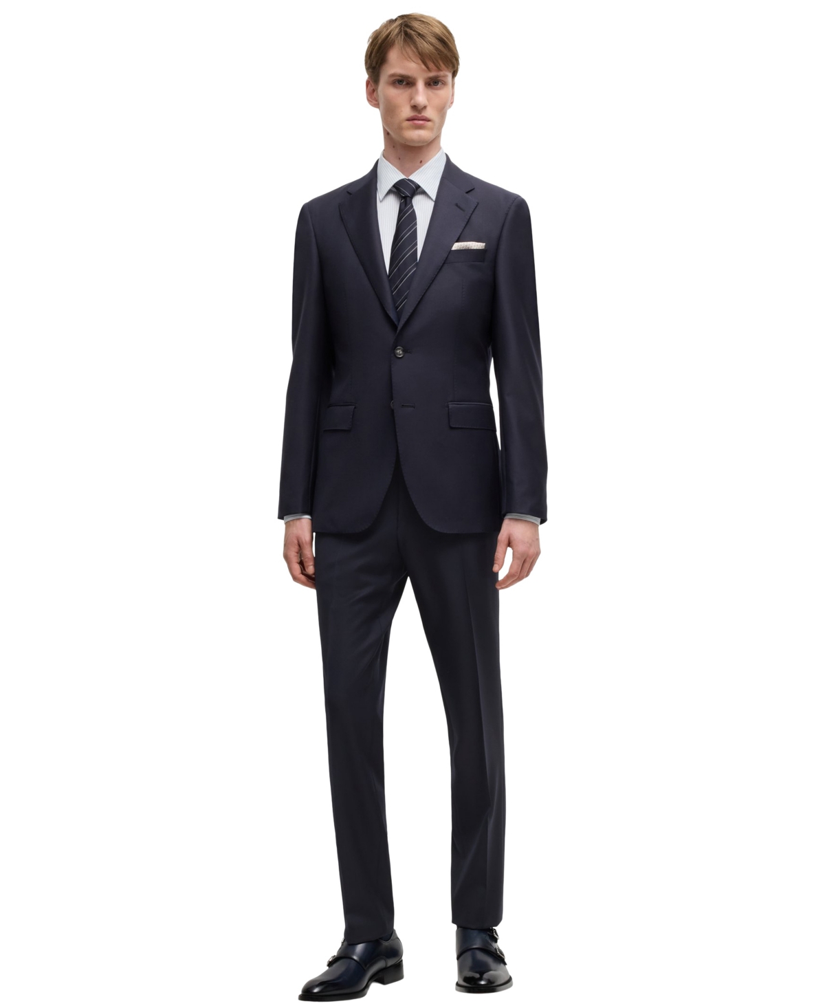 Hugo Boss Boss By  Men's Virgin Wool Slim-fit Jacket In Navy