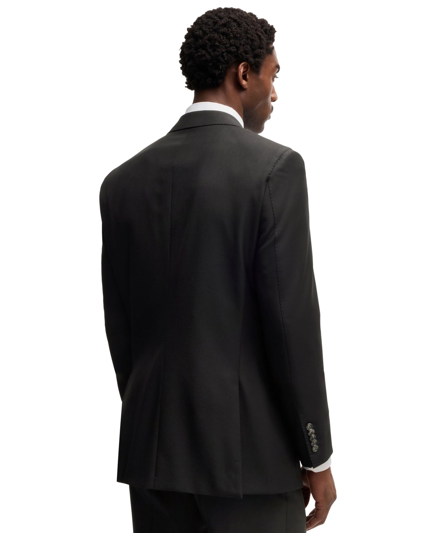 Мужская куртка Hugo Boss Virgin Wool Slim-Fit, цвет: Чёрный — фото 4