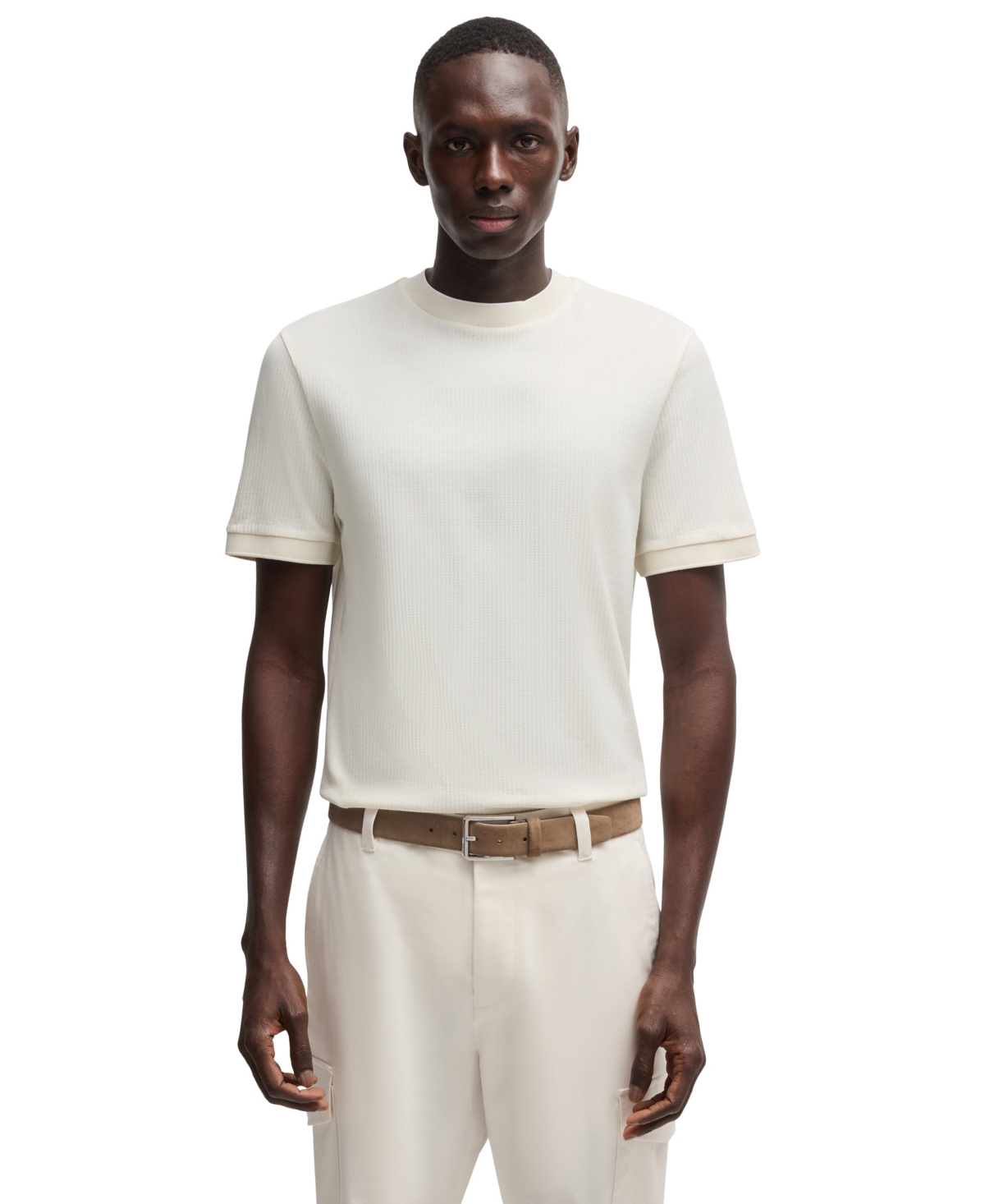 Hugo Boss Boss By  Men's Cotton-silk Regular-fit T-shirt In White